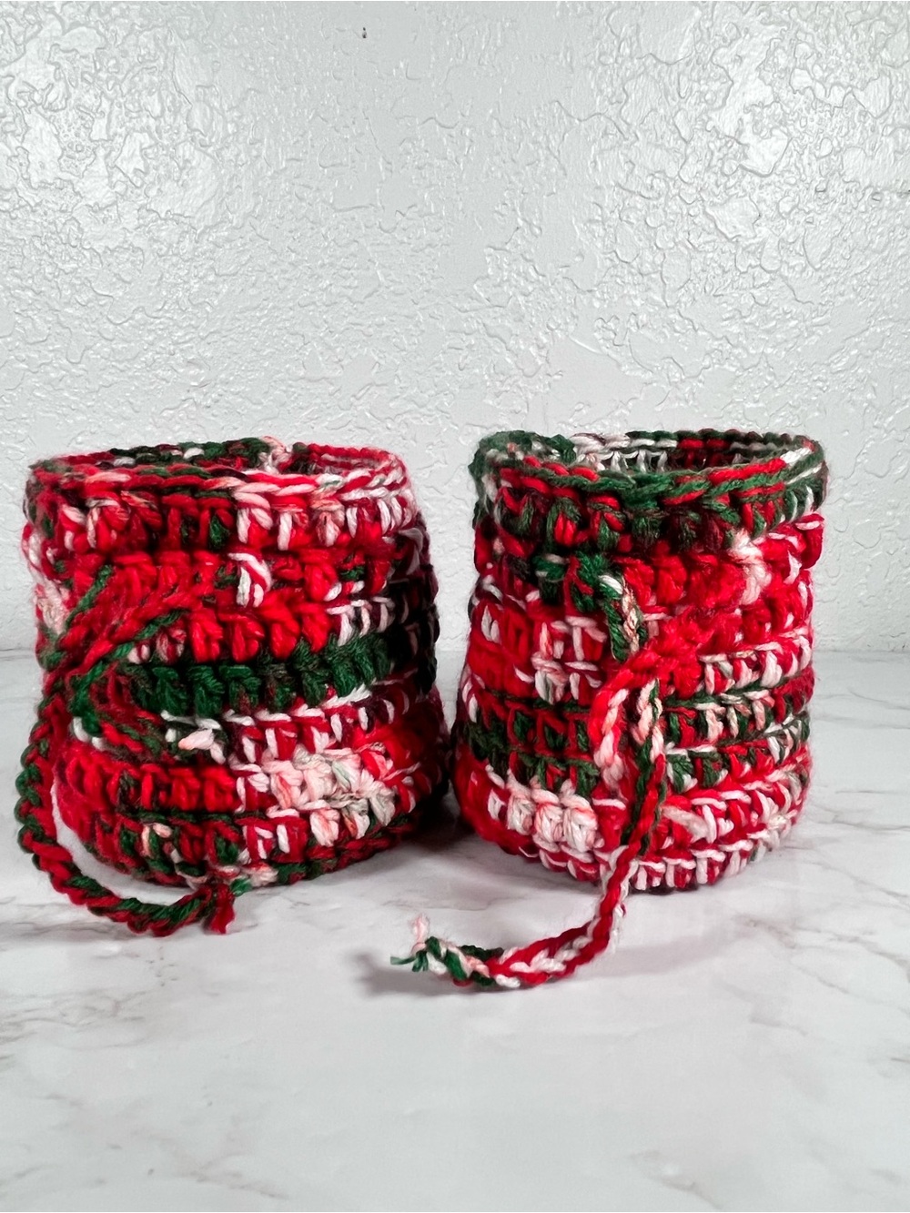 Set Of 2 Christmas Crochet Gift Bags - Picture 6 of 10